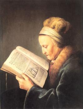 Gerrit Dou : Old Woman Reading